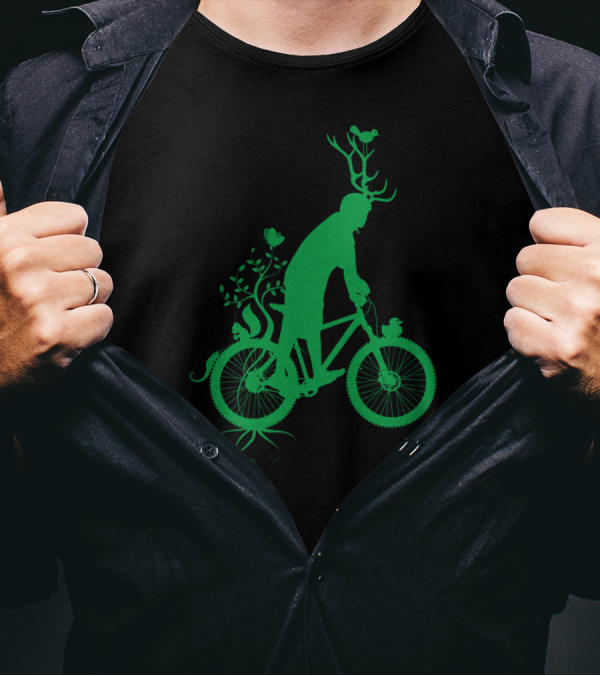 Nature Tripping 1.0 Bike Adventure With Floral Antlers And Wildlife T-Shirt