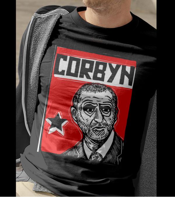 Corbyn Socialist Linocut Red Star T-Shirt
