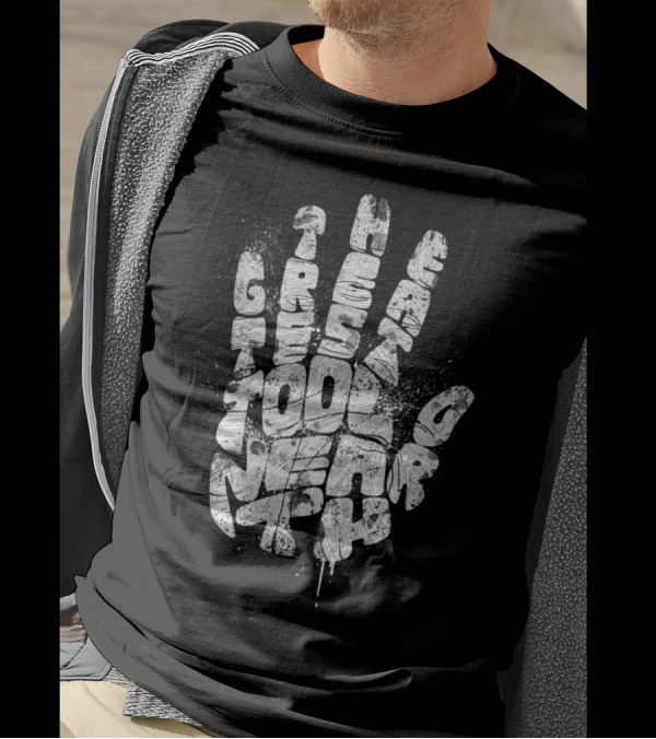 The Greatest Tool On Earth Handprint Typography T-Shirt