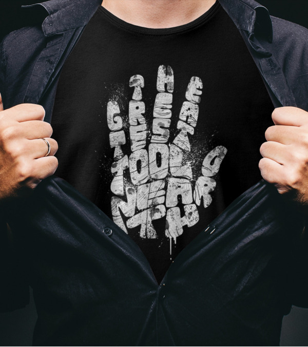 The Greatest Tool On Earth Handprint Typography T-Shirt