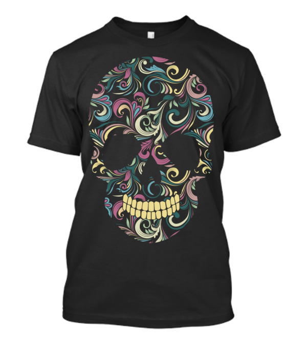 Skull Swirl Ornamental Colorful T-Shirt