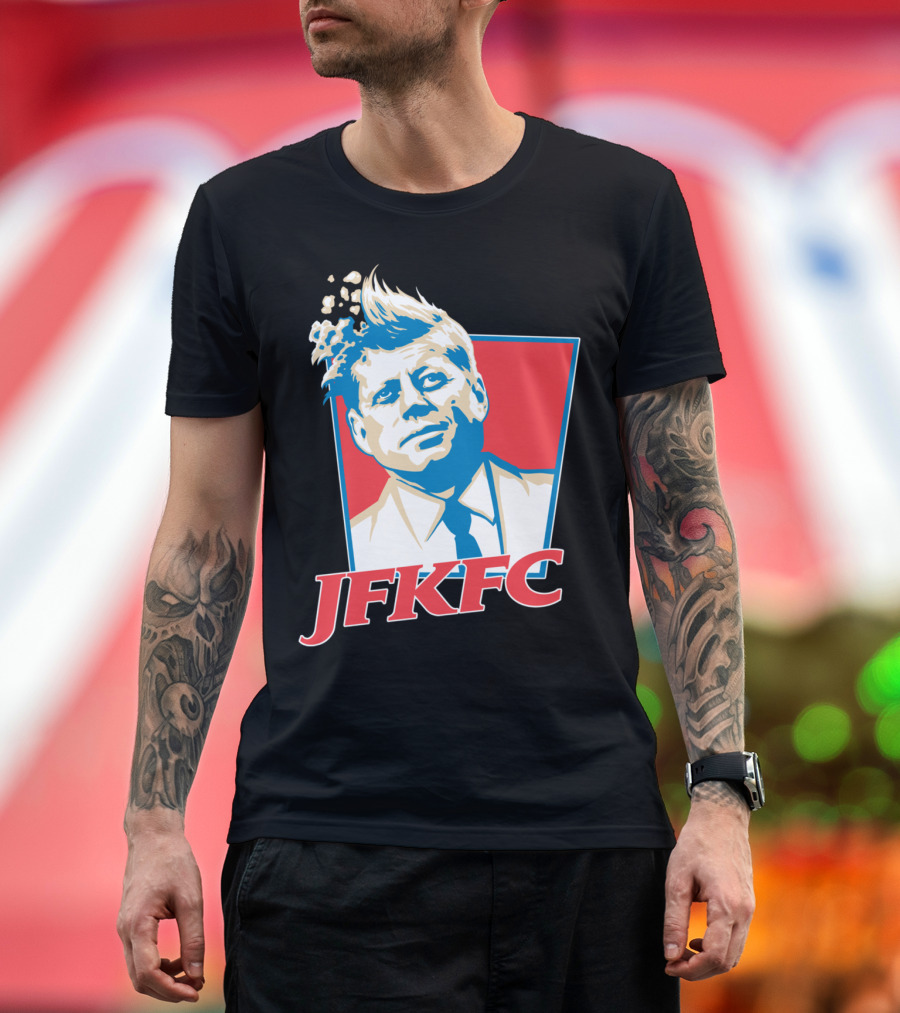 JFKFC Bold Pop Art Presidential Portrait Fusion T-Shirt