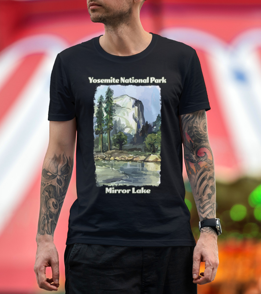 Yosemite National Park Mirror Lake Scenic Landscape T-Shirt