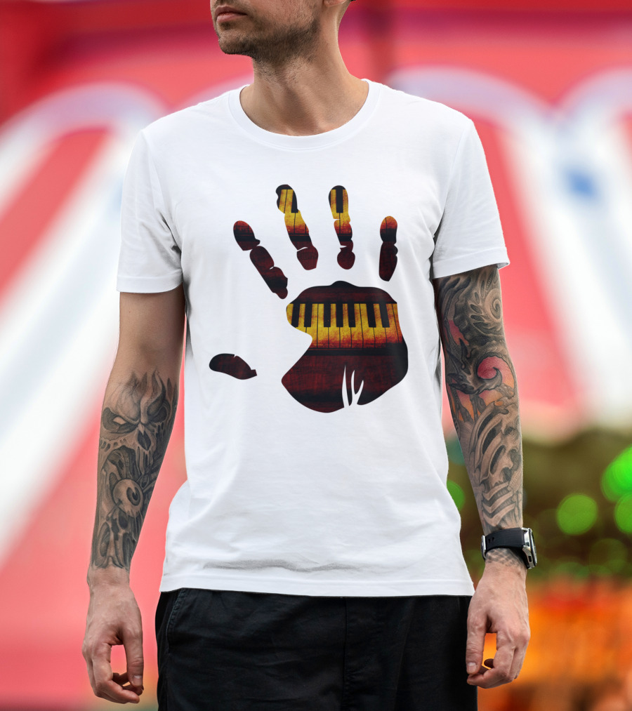 Piano Keys Handprint Music T-Shirt