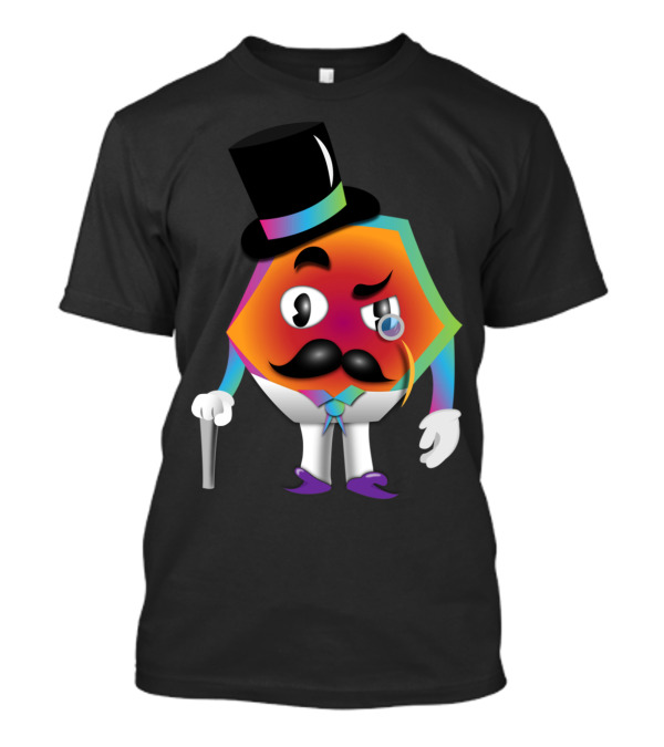 Jimmy The Hex Monocle Mustache Top Hat Cane T-Shirt