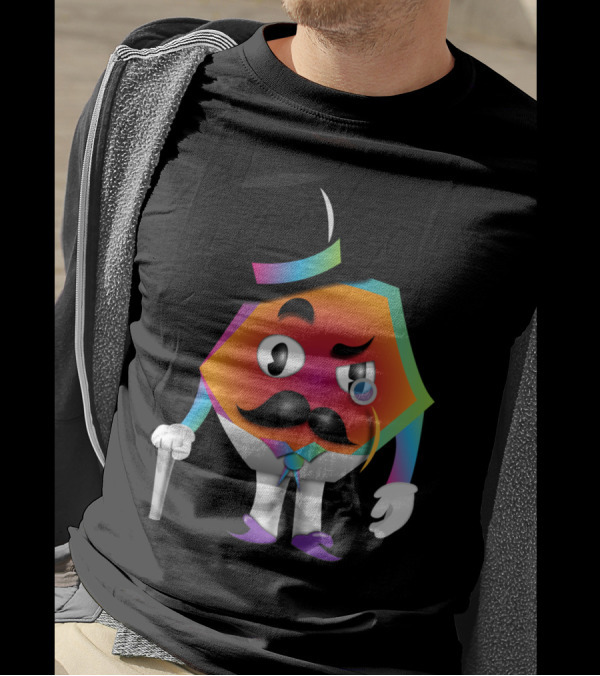 Jimmy The Hex Monocle Mustache Top Hat Cane T-Shirt