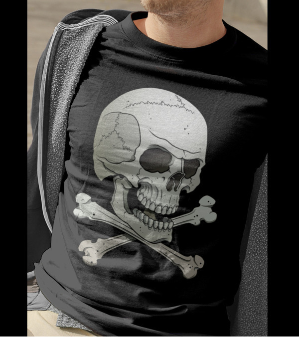 Skull With Crossbones Icon Classic Look T-Shirt