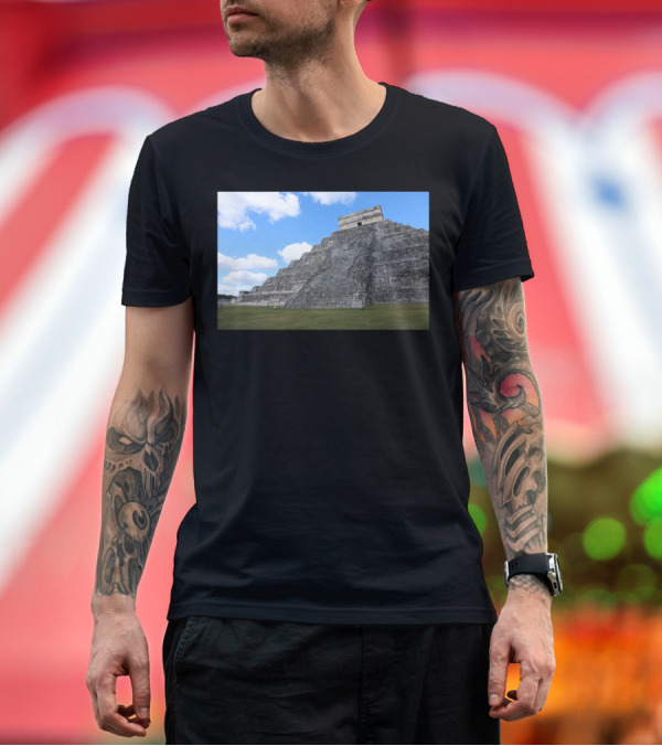 Premium T-Shirt: Chichen Itza Temple Of Kukulcan Pyramid Majestic Landmark Sou T-Shirt Chichen Itza Temple Of Kukulcan Pyramid Majestic Landmark Sou T-Shirt