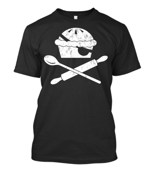 Pirate Pie With Rolling Pin And Spoon Crossbones T-Shirt