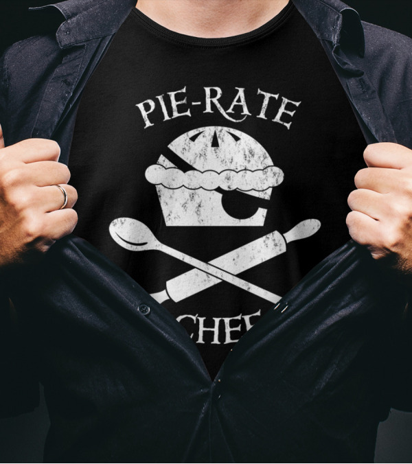 Pie-Rate Chef Crossed Rolling Pin And Spoon T-Shirt