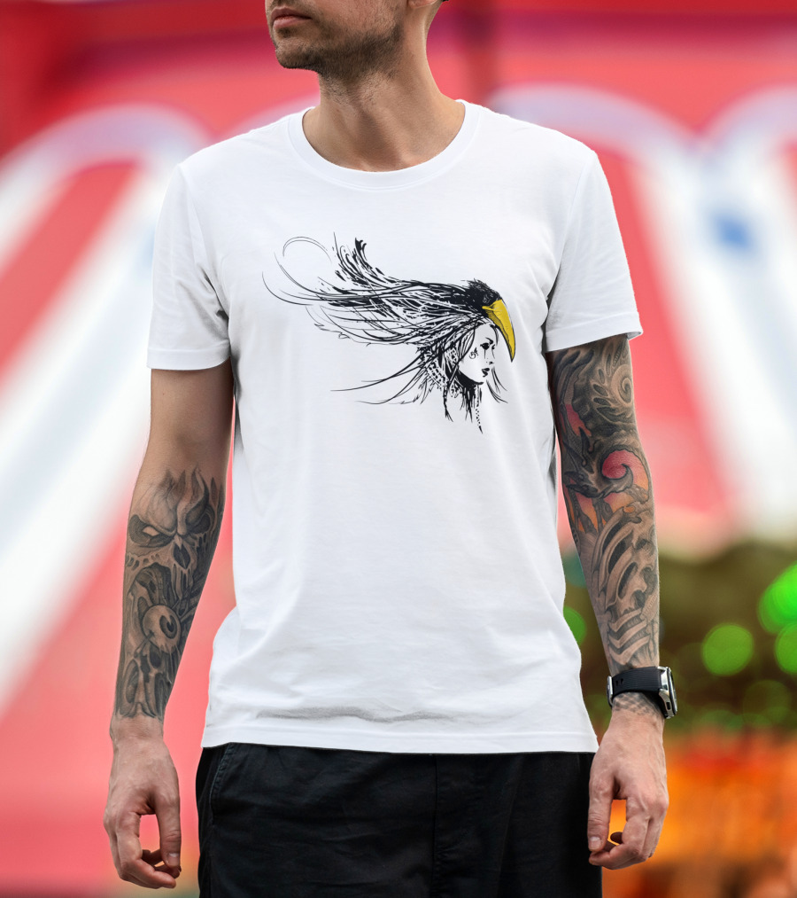 Queen Of Crows Dark Fantasy Raven Headdress T-Shirt