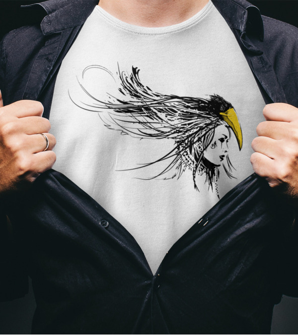 Queen Of Crows Dark Fantasy Raven Headdress T-Shirt