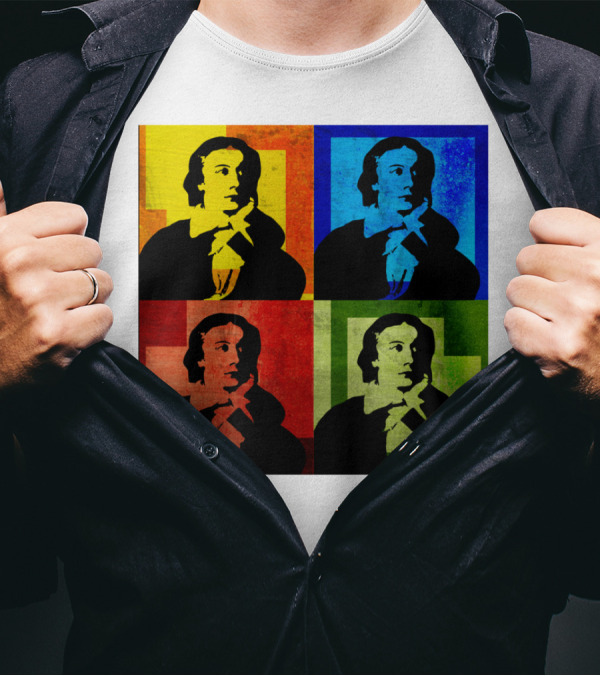 JOHN KEATS FOUR PANEL POP ART COLLAGE T-Shirt