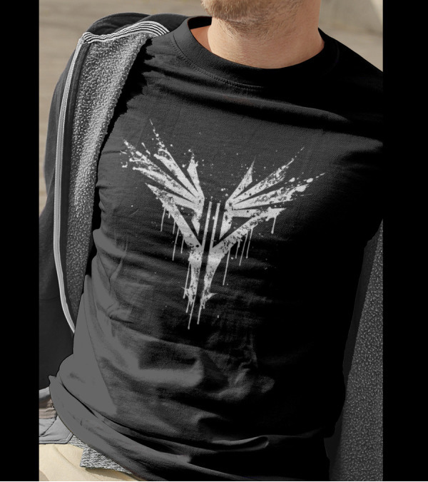 Splatter Sacriel Emblem Graphic Wrap T-Shirt