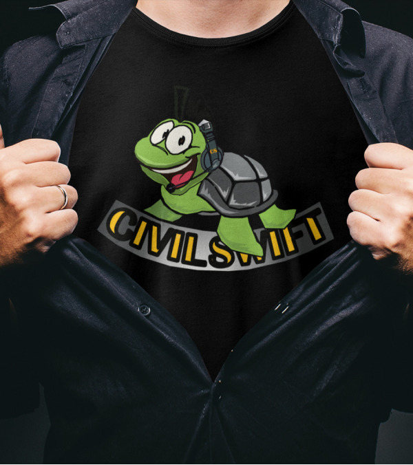 CivilSwift Turtle Headphones Punk T-Shirt