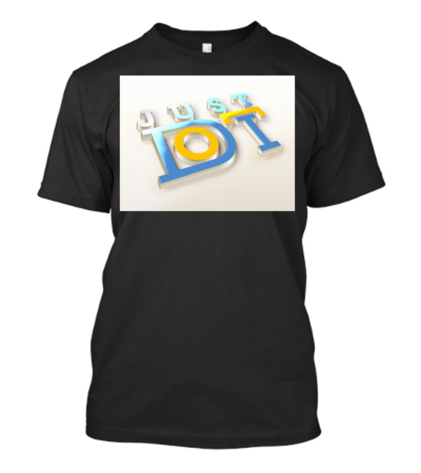 Just Do It 3D Text Blue And Yellow T-Shirt