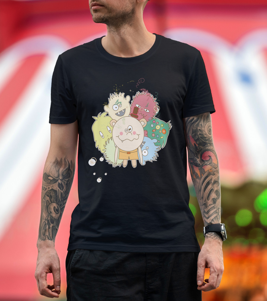 WARNING I Have Character Defects and I Am Not Afraid to Use Them Cute Monster Cartoon Bubbles T-Shirt