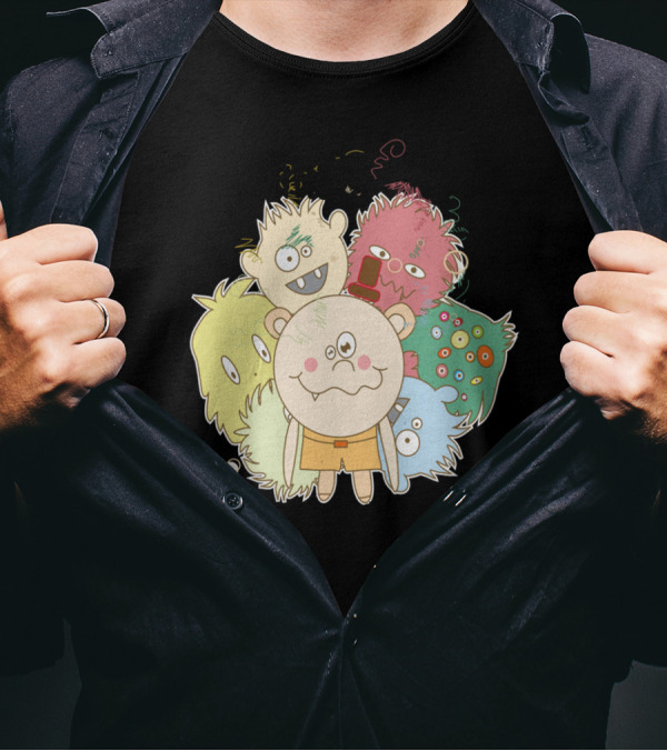 WARNING I Have Character Defects And I Am Not Afraid To Use Them Cute Monster Cartoon Bubbles T-Shirt