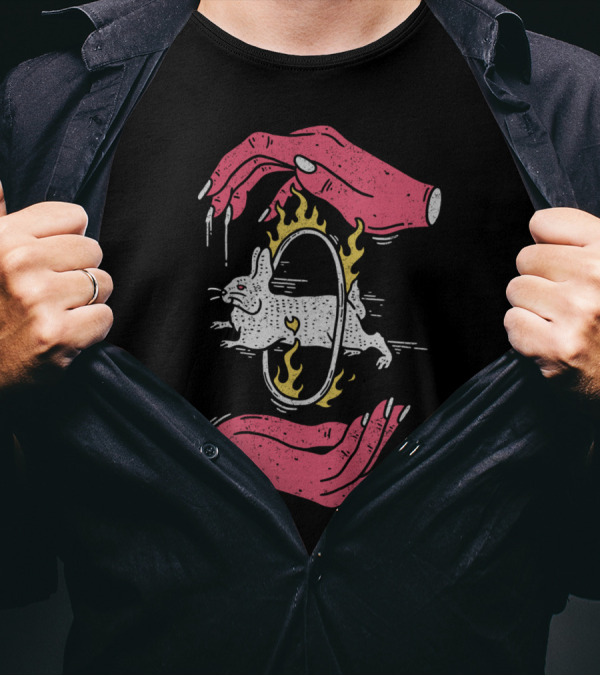 Save The Rabbit Fiery Hoop Escape T-Shirt