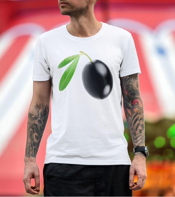 Premium T-Shirt: One Black Olive Sti Black Olive with Leaves T-Shirt One Black Olive Sti Black Olive with Leaves T-Shirt