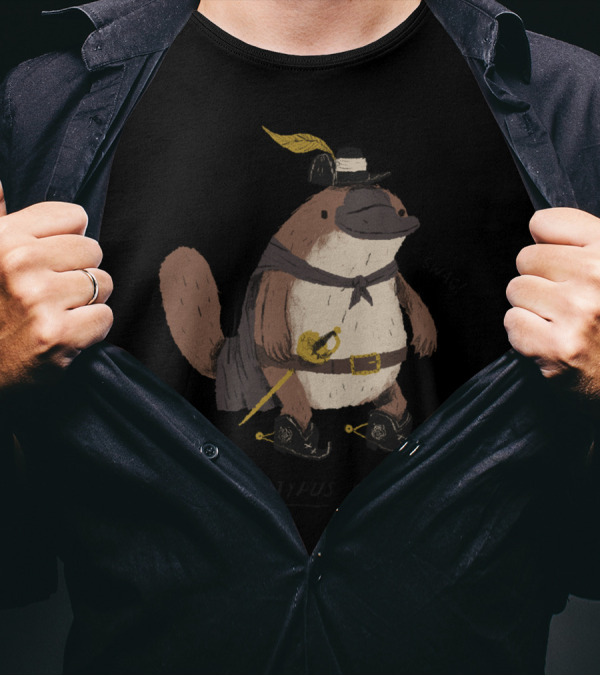 Platypus In Boots Swashbuckler Style With Swagger T-Shirt