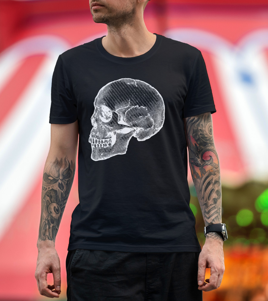 New Wave Skull Halftone Aesthetic T-Shirt