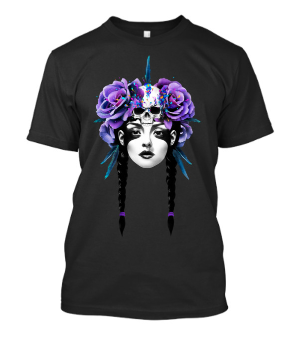 New Way Warrior Skull Roses Braids T-Shirt