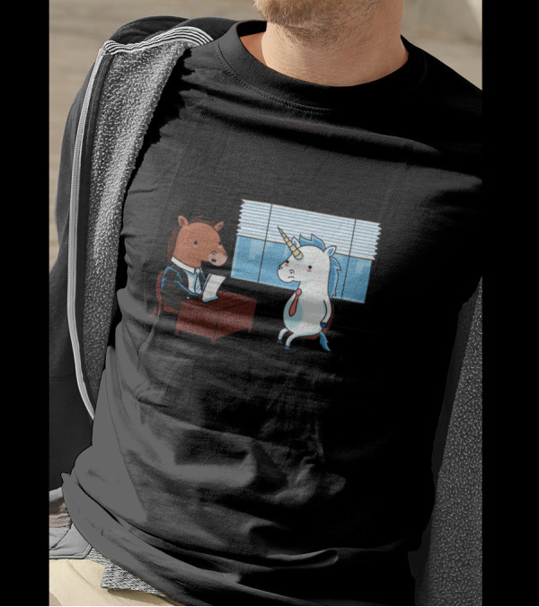 We Need Someone A Bit More Realistic Unicorn Interview Scene T-Shirt