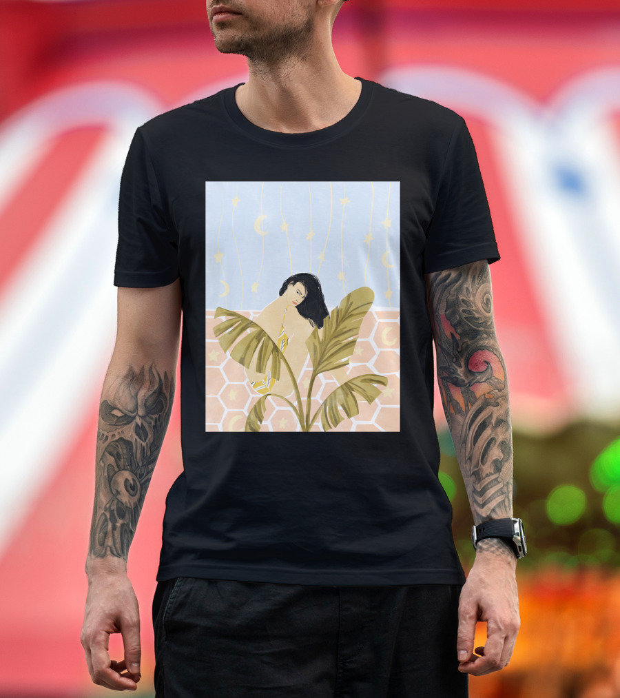 Moon and Stars Palms Honeycomb Sky T-Shirt
