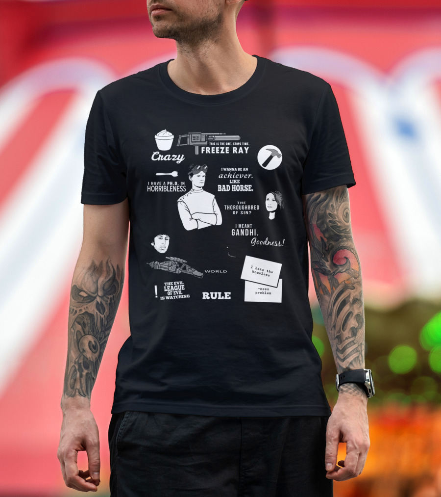 Dr. Horrible's Sing-Along Blog Freeze Ray and Horribleness Quotes and Characters T-Shirt
