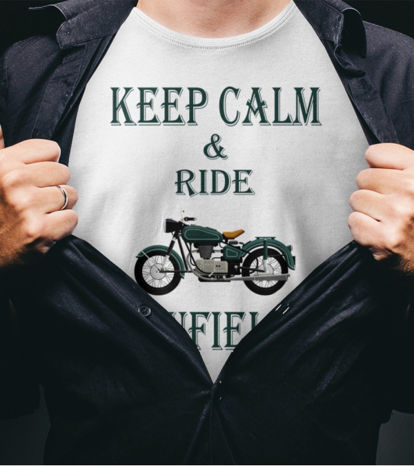 KEEP CALM AND RIDE ENFIELD MOTORCYCLE VINTAGE T-Shirt