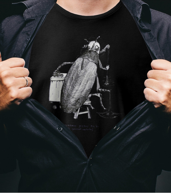 Hydrophilus Piceus Beetle Playing Piano In T-Shirt