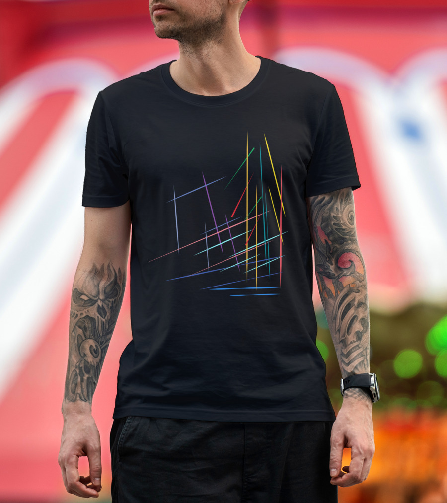 Line Colorful Geometric Composition T-Shirt