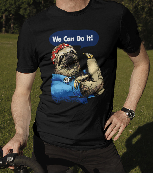 We Can Do It Sloth Retro Rosie The Riveter T-Shirt