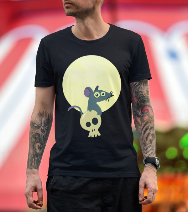 Premium T-Shirt: Moon Rat Skull Moonlight T-Shirt Moon Rat Skull Moonlight T-Shirt