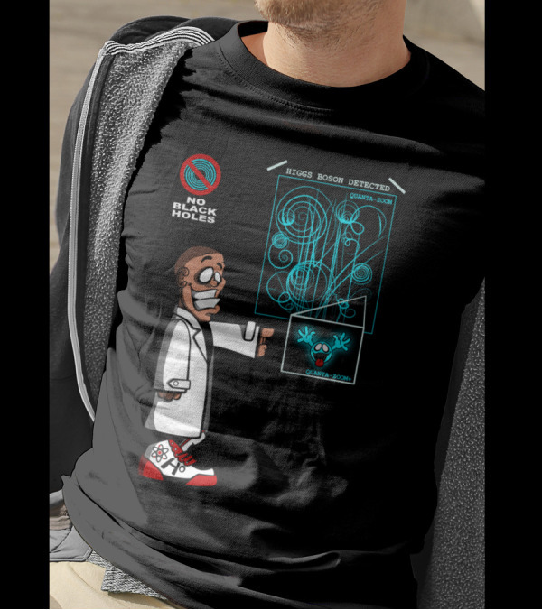 Higgs Boson Detected No Black Holes Scientist Cartoon T-Shirt