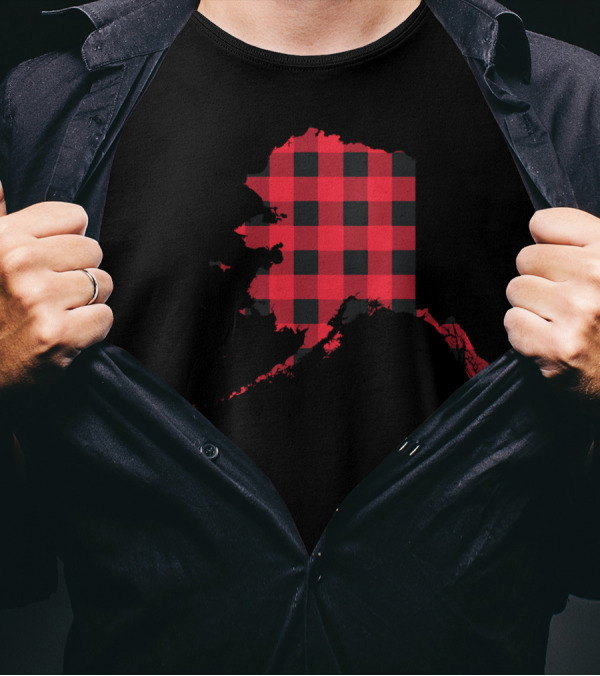 Alaska Red And Black Buffalo Plaid Checkered T-Shirt