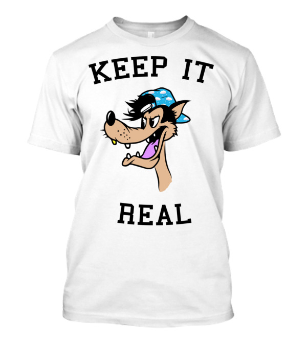 Keep It Real Cartoon Character In Blue Hat T-Shirt