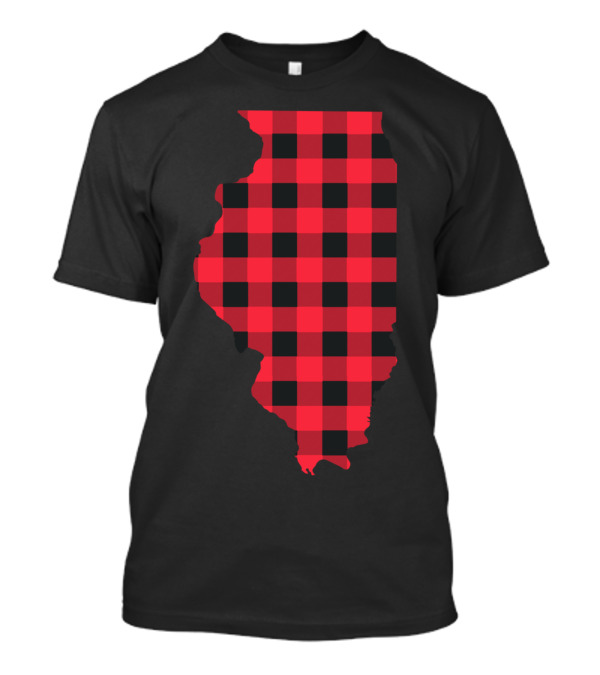 Red Black Checkered Illinois T-Shirt
