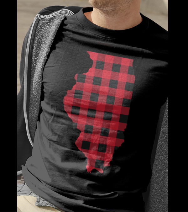 Red Black Checkered Illinois T-Shirt