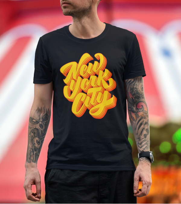 Premium T-Shirt: New York City Disco Retro Vibes Bold Typography T-Shirt New York City Disco Retro Vibes Bold Typography T-Shirt
