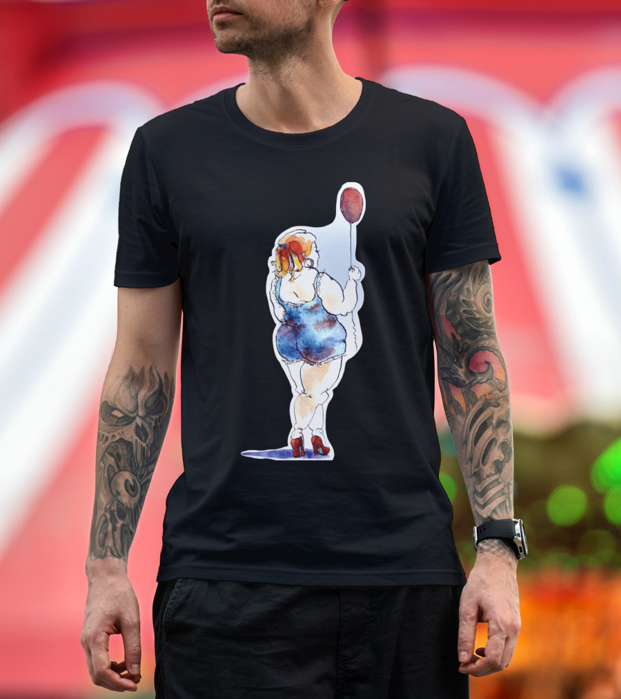 Feel The Air Balloon Girl in Red Heels T-Shirt