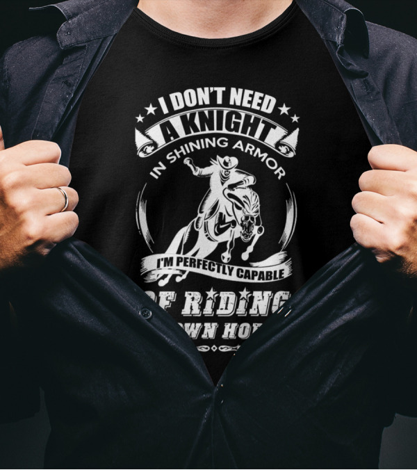 I Don't Need A Knight In Shining Armor I'm Perfectly Capable Of Riding My Own Horse T-Shirt