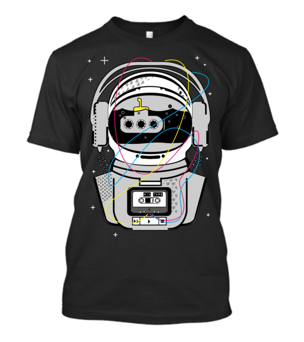 CMYK Mixtape Astronaut With Headphones And Cassette Player T-Shirt