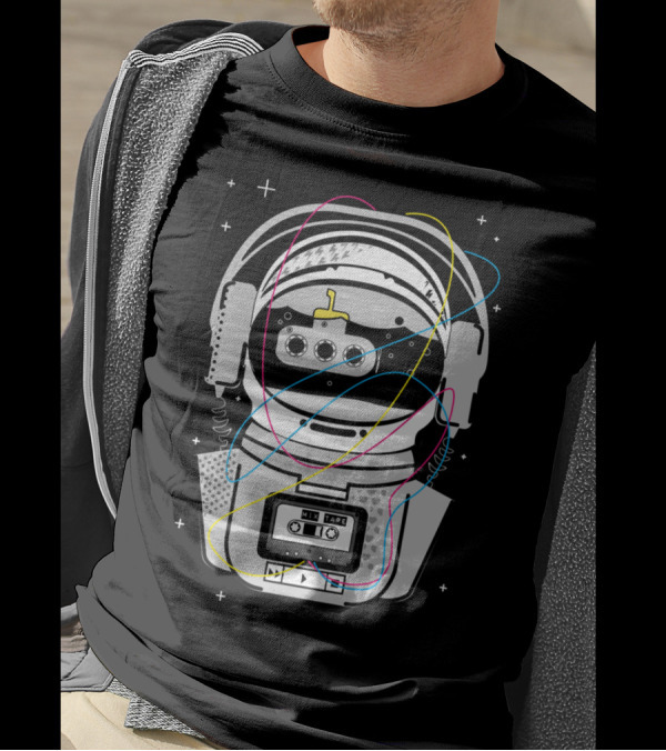 CMYK Mixtape Astronaut With Headphones And Cassette Player T-Shirt