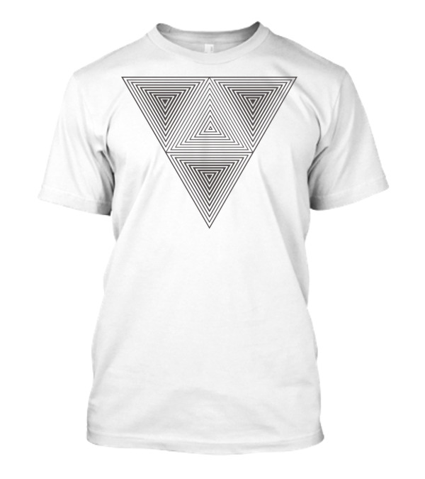 Optical Illusion Hipster Triangle Bl Geometric Patterning T-Shirt