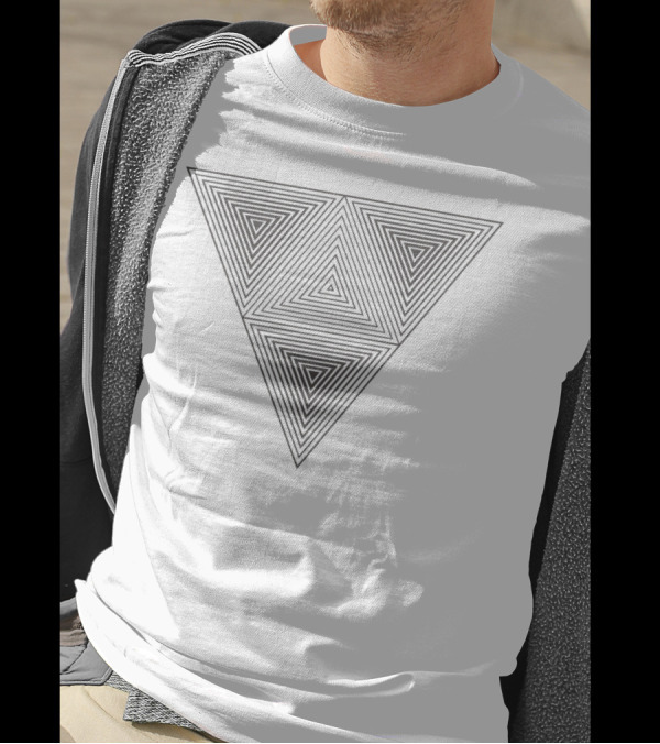 Optical Illusion Hipster Triangle Bl Geometric Patterning T-Shirt