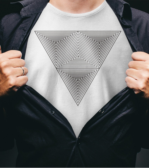 Optical Illusion Hipster Triangle Bl Geometric Patterning T-Shirt
