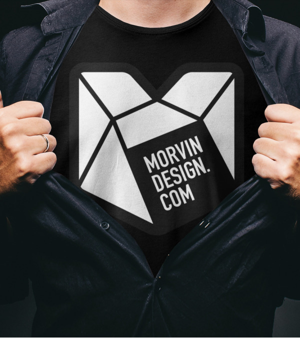 MORVIN DESIGN COM Logo Abstract Geometric T-Shirt