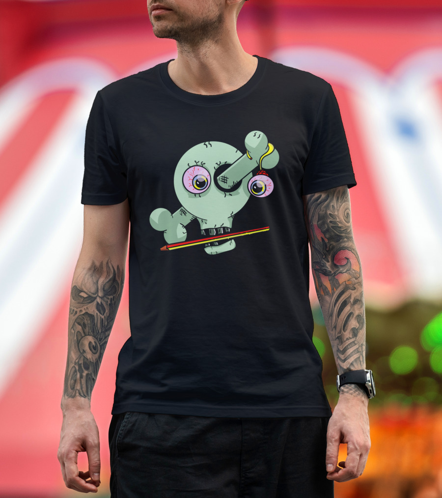 I Can't Control My Pupils Zombie Eyeballs Brain Pencil T-Shirt
